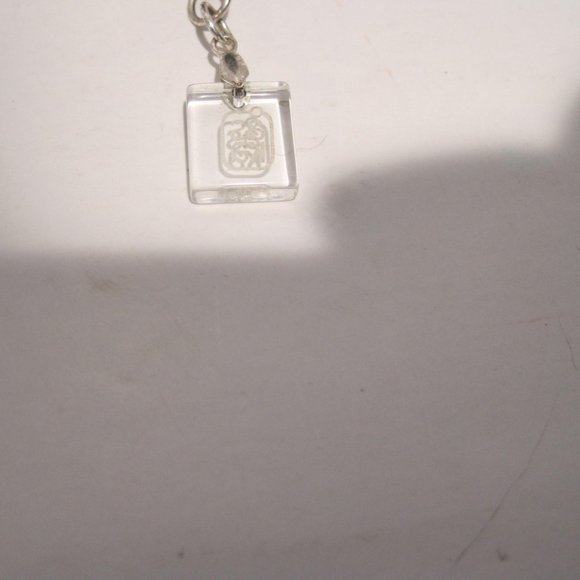 ASKA Long Chain Layered Necklace Silver Toned White Beads Clear Square Pendant - Picture 6 of 13
